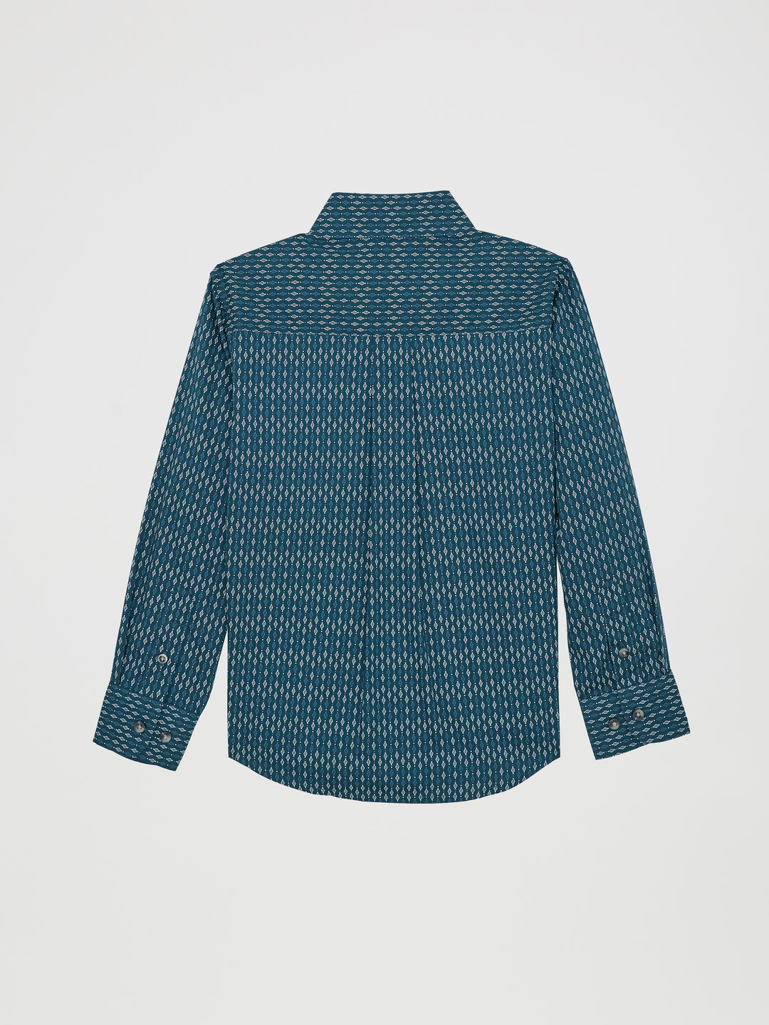 Wrangler Boy's Classic Long Sleeve Shirt Diamond Print - Blue