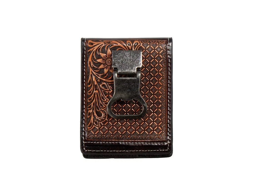 Nocona Mens Money Clip Style Wallet Brown