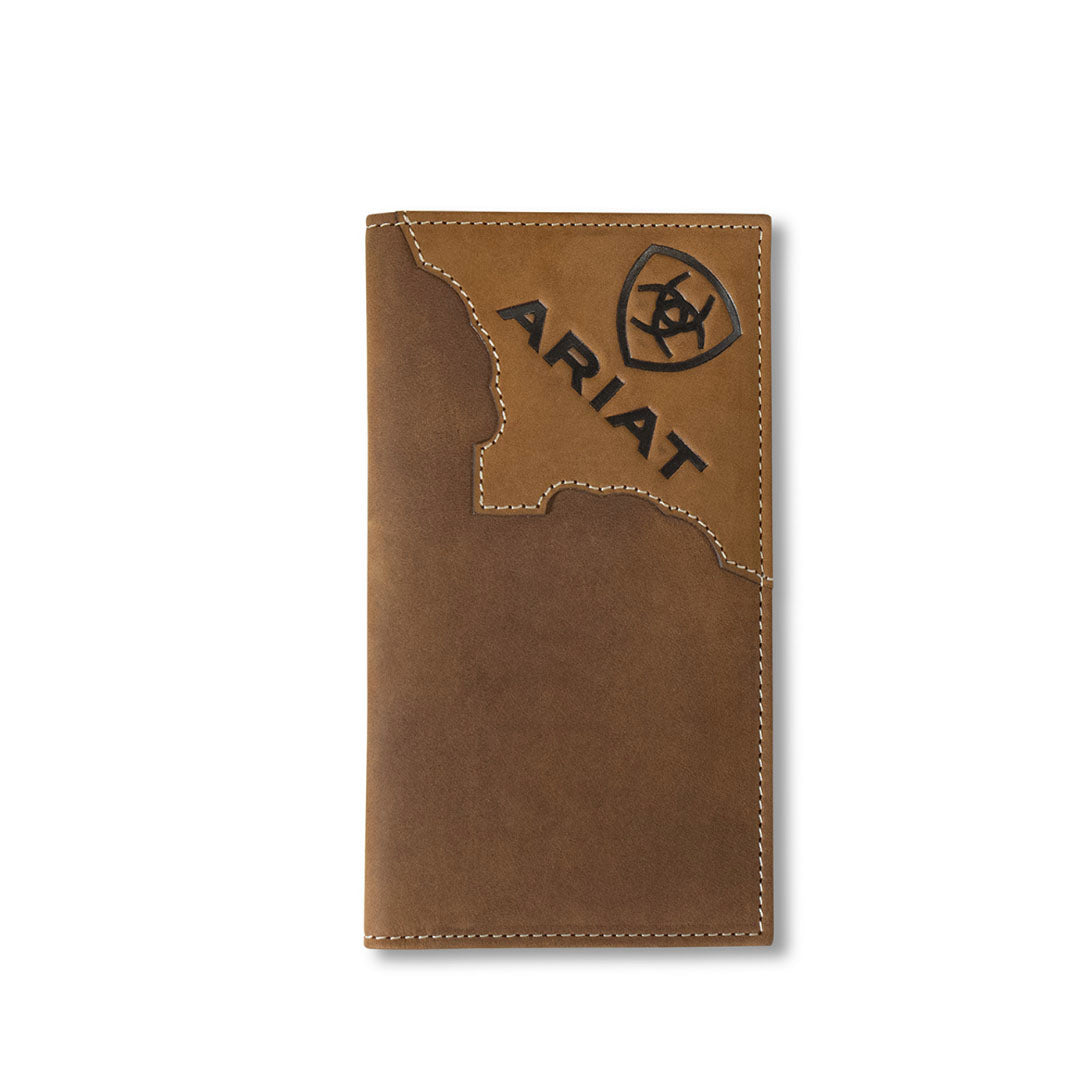 Ariat Men's Two Tone Leather Rodeo Wallet Medium Brown