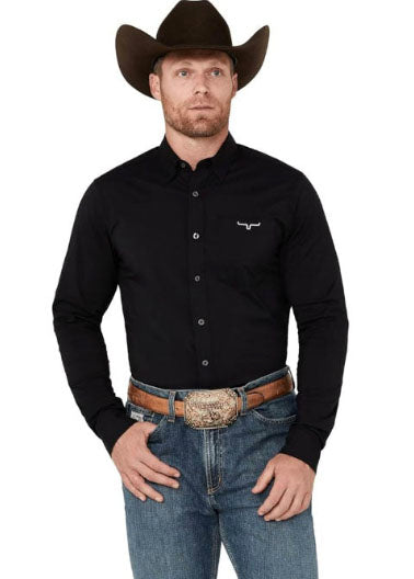 Kimes Ranch Blackout Dress Shirt Army Green
