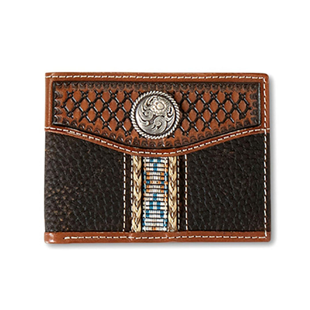 Ariat Men's Rodeo Woven Wallet Brown