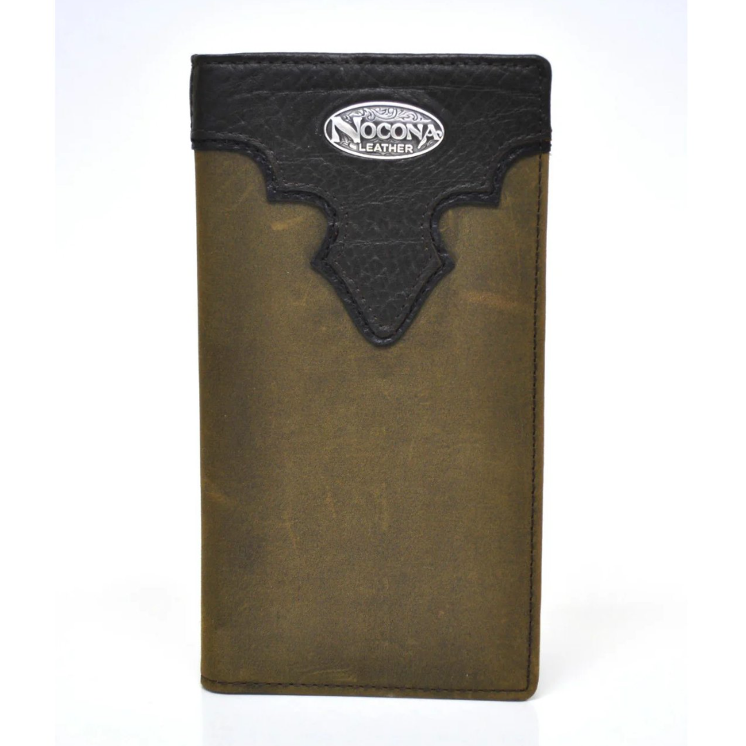 Nocona Rodeo Genuine Leather Men's Checkbook Wallet-Brown