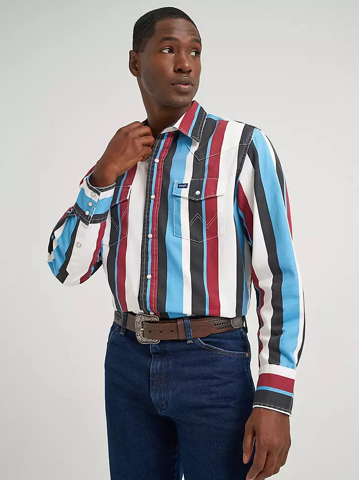 wrangler men's dress shirts Wrangler Mens Vintage Brushpopper Shirt 2XL
