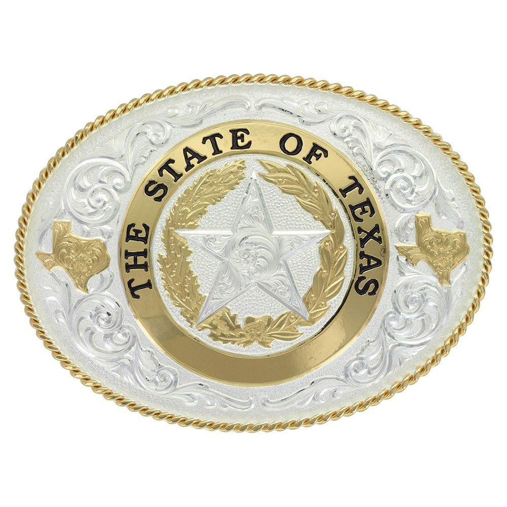 Montana Silversmiths State of Texas Star Seal Western Belt Buckle