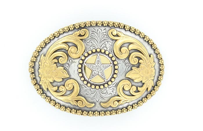 Nocona Gold Star Berry Edge Belt Buckle