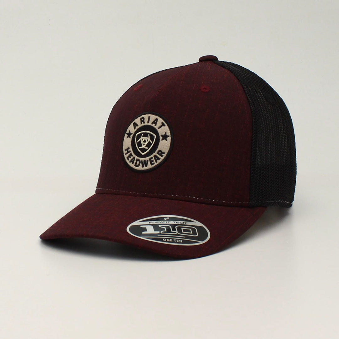 Ariat Snap Back Flexfit 110 Shield logo Burgundy Cap