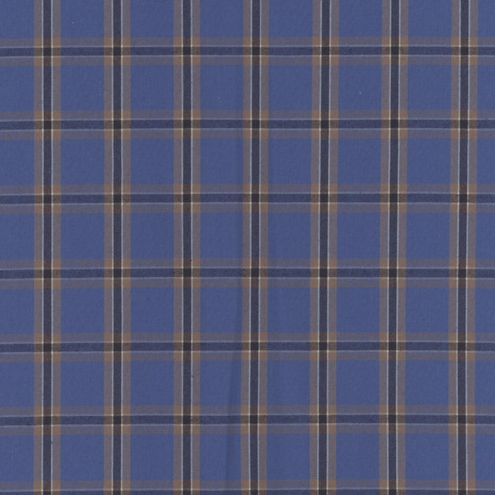 Wrangler Men's Long Sleeve Logo Shirt Blue / Tan Plaid 2318987