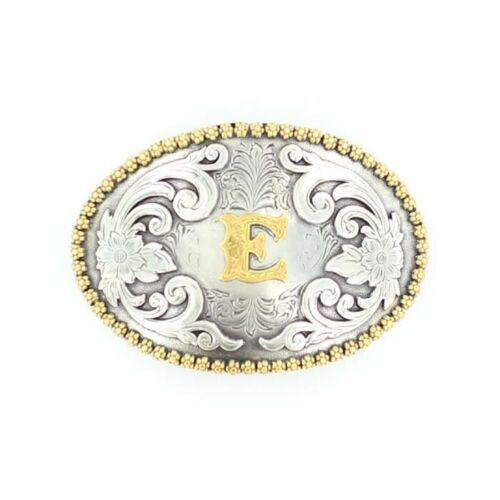 Nocona Oval Initial Rope Edge Belt Buckle