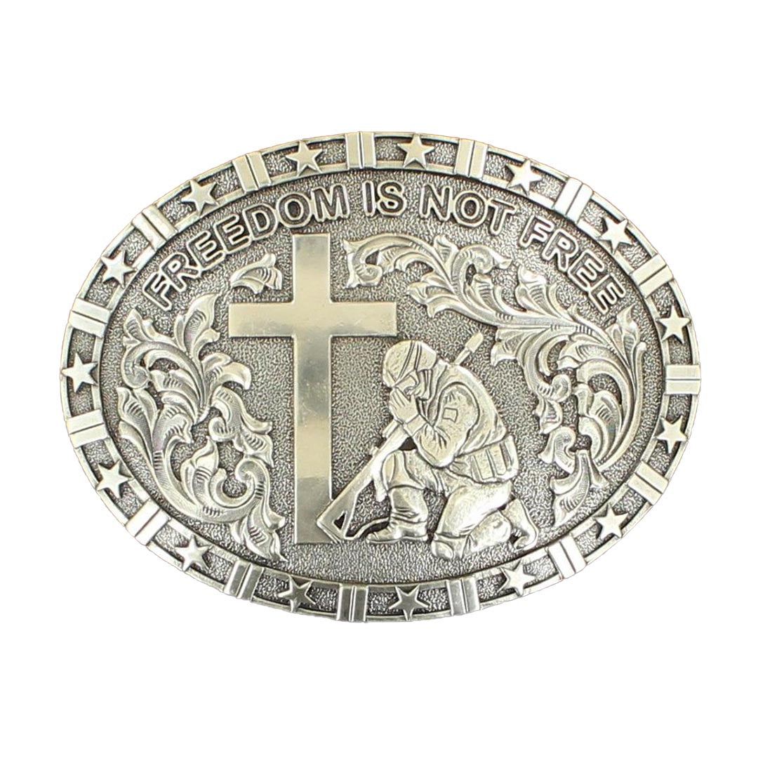 Nocona Oval Military Prayer Belt Buckle