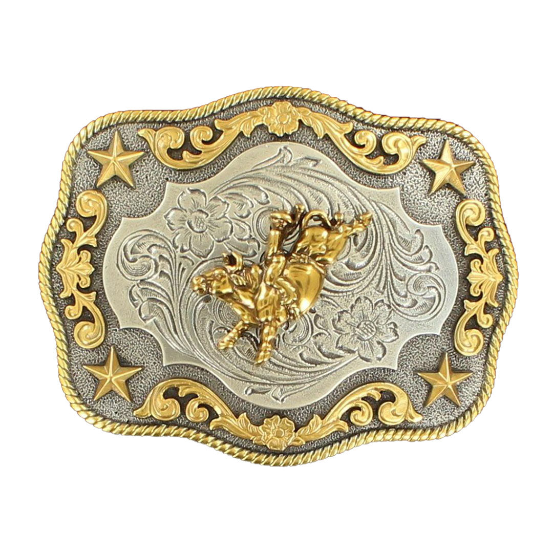 Nocona Rectangular Roper Edge Bullrider Belt Buckle