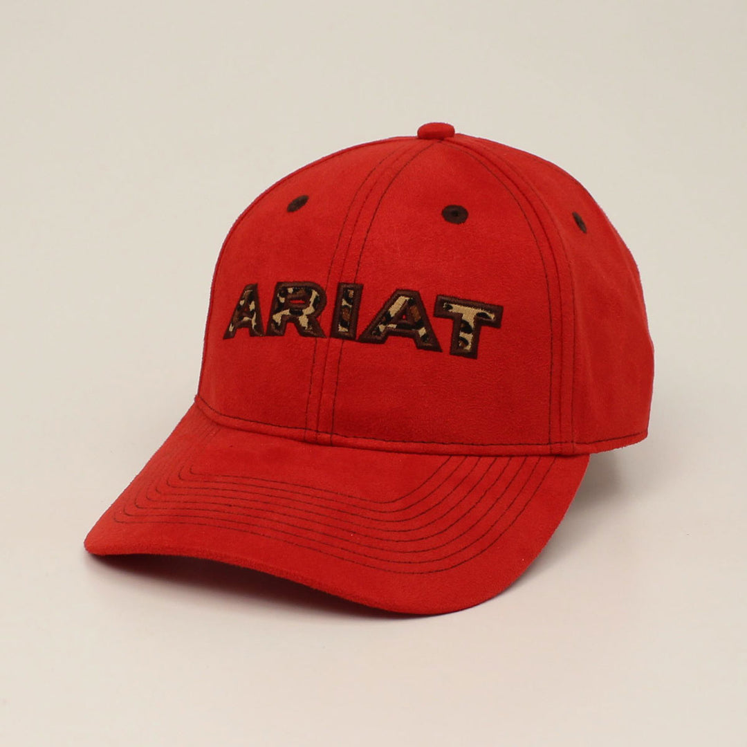 Ariat Ladies Leopard Logo Red Velcro Cap