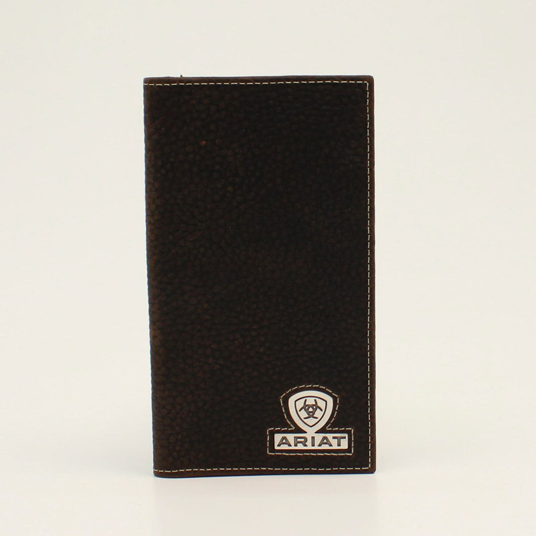 Ariat Men's Rodeo Shield Logo Bifold Brown Rowdy Wallet