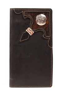 Nocona Top Hand Rodeo Genuine Leather Western Men's Wallet w/Concho-N5451801