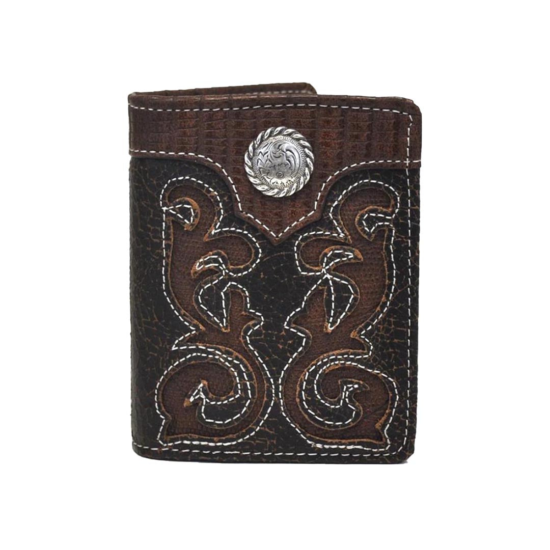 Nocona Genuine Leather Exotic Print Western Bifold Wallet