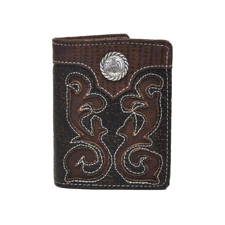 Nocona Genuine Leather Exotic Print Western Bifold Wallet