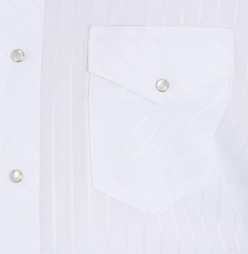 Wrangler Silver Edition Western Snap Long Sleeve White Shirt