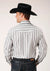 Roper Men's Long Sleeve Yarn Dyed Stripe Grey/Charcoal/White Stripe Snap Shirt