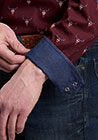 Roper Men's Long Sleeve Allover Skull Print Snap Shirt - Wine