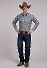 Roper Men's Long Sleeve Aztec Print Snap Shirt - Grey