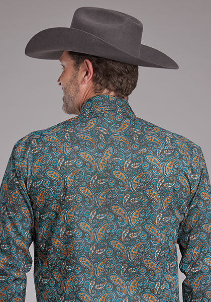 Roper Men's Long Sleeve Dusk Paisley Amarillo Snap Shirt