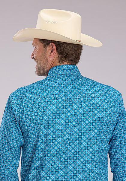 Roper Men's Long Sleeve Amarillo Bluebird Foulard Snap Shirt