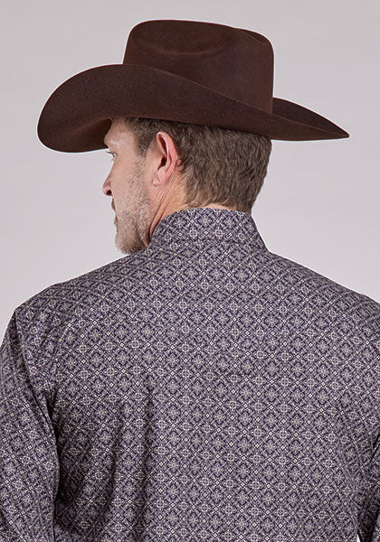 Roper Men's Long Sleeve Amarillo Snap Plum Foulard Shirt