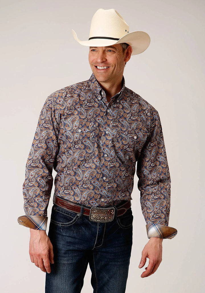 Roper Men's Long Sleeve Button Country Paisley Western Shirt