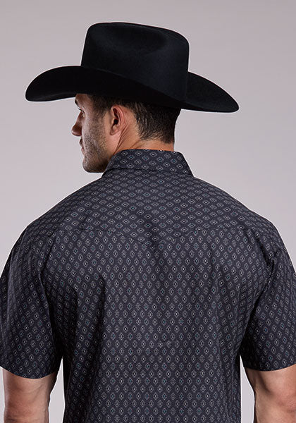 Roper Men's TQ Aztec Short Sleeve Shirt - Grey