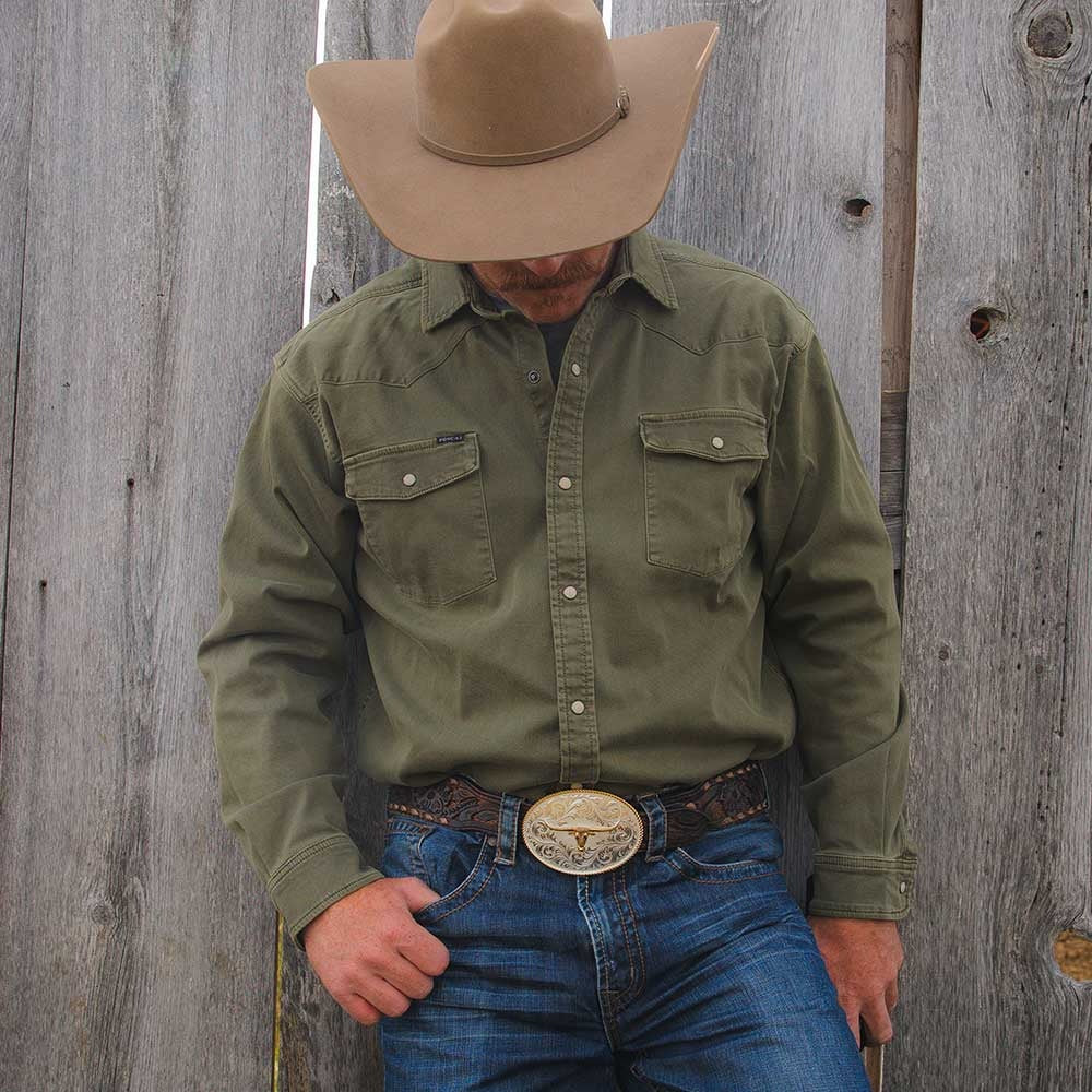 Montana Silversmiths Classic Western Two-Tone Buckle with Longhorn