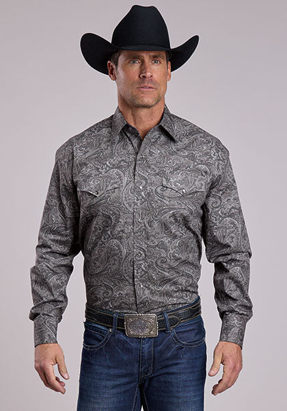 Stetson Men's Long Sleeve Smoke Paisley Snap Shirt