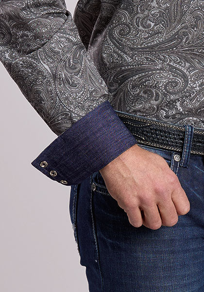 Stetson Men's Long Sleeve Smoke Paisley Snap Shirt