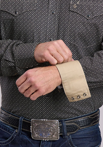 Stetson Men's Long Sleeve Ghost Print Snap Shirt