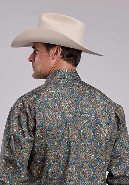 Stetson Men's Long Sleeve Vintage Medallion Paisley Snap Shirt