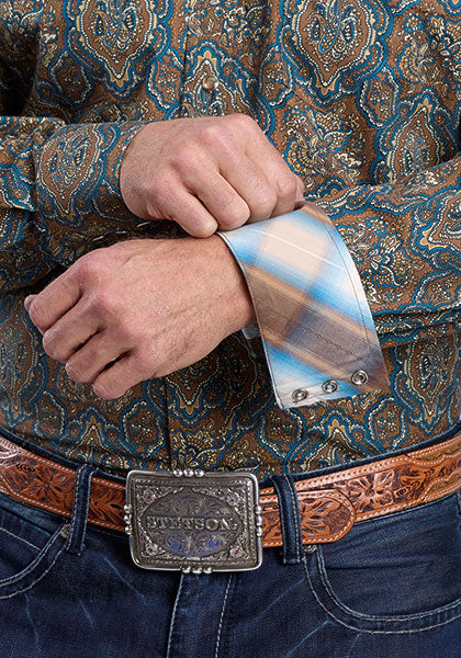 Stetson Men's Long Sleeve Vintage Medallion Paisley Snap Shirt