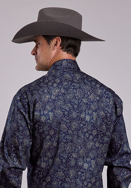 Stetson Men's Long Sleeve Midnight Sky Print Snap Shirt