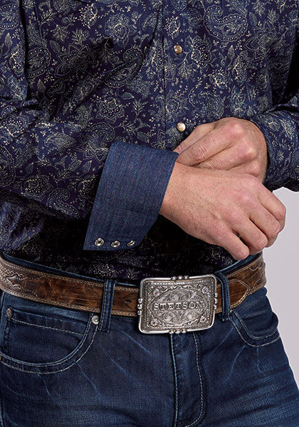 Stetson Men's Long Sleeve Midnight Sky Print Snap Shirt