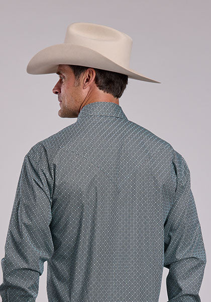 Stetson Men's Long Sleeve Forest Mosaic Print Snap Shirt