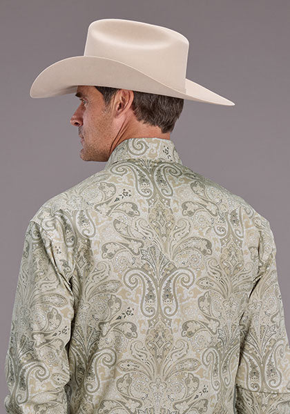 Stetson Men's Long Sleeve Sand Dollar Paisley Snap Shirt