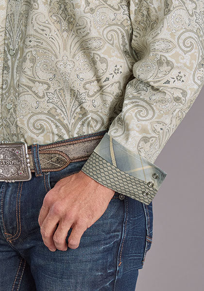 Stetson Men's Long Sleeve Sand Dollar Paisley Snap Shirt