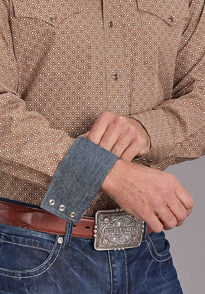 Stetson Men's Long Sleeve Spice Mosaic Snap Shirt