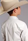 Stetsons Boy Long Sleeve Solid Snap Shirt-White