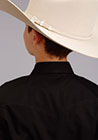 Stetsons Boy Long Sleeve Solid Snap Shirt-Black
