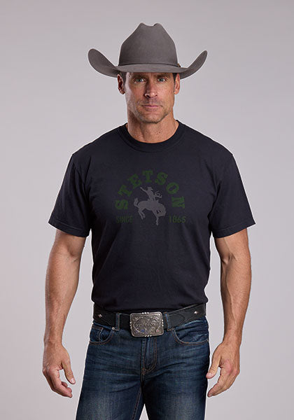 Stetson Bronc Rider Short Sleeve T-Shirt - Black