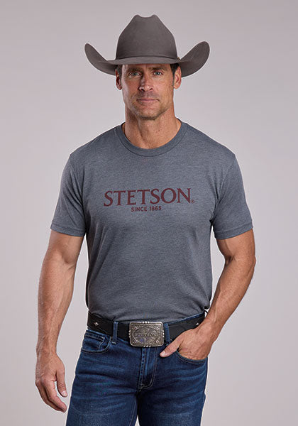 Stetson Logo T-Shirt Short Sleeve - Grey
