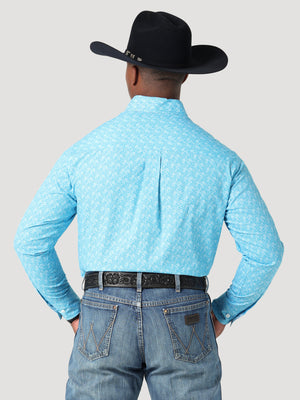 Wrangler Men's George Straight Snap Shirt Blue