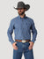 Wrangler Long Sleeve Logo Shirt Blue / Tan Plaid 2318987