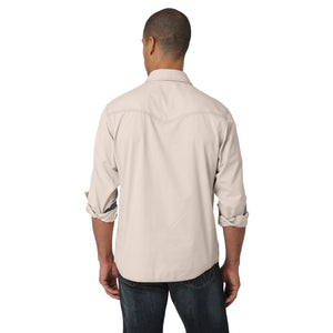 Wrangler Men's Retro Premium Denim Tan Snap Shirt