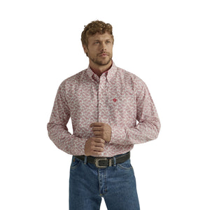 Wrangler Men's George Straight Short Sleeve Red/White Snap Shirt