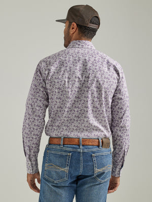 Wrangler Men's 20X Competition Advanced Comfort Purple Western Snap Shirt