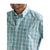 Wrangler Men's George Straight Short Sleeve Aqua Plaid Snap Shirt